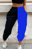 Blue Sportswear Solid Split Joint Loose High Waist Wide Leg Solid Color Bottoms