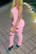 Pink Sexy Solid Patchwork Spaghetti Strap Skinny Jumpsuits