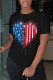 Black Fashion Casual Print Basic O Neck T-Shirts