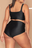 Pink Casual Solid Frenulum Fold Swimwears
