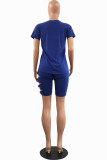 Red Sexy Solid Ripped Bandage O Neck Short Sleeve Two Pieces