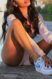 Pink Fashion Casual Solid Basic V Neck Long Sleeve Two Pieces