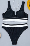 Black Fashion Sexy Solid Patchwork Swimwears