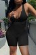 Black Sexy Casual Solid Basic U Neck Sleeveless Skinny Romper