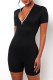 Black Sexy Casual Solid Backless Zipper Collar Skinny Romper