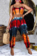 Colour Sexy Patchwork Tie-dye Spaghetti Strap Sleeveless Two Pieces