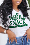 Red Casual Print Make Old O Neck T-Shirts