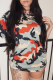 Camouflage Sexy Camouflage Print Patchwork O Neck Pencil Skirt Dresses