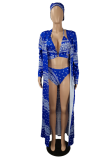 Red Sexy Print Hollowed Out Patchwork Swimwears