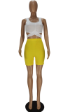 Rose Red Sexy Solid Hollowed Out O Neck Sleeveless Two Pieces