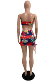 Colour Sexy Print Patchwork Strapless Two Pieces