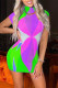 Light Green Fashion Sexy Print Basic Turtleneck Sleeveless Dress
