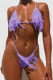 Purple Fashion Sexy Solid Tassel Backless Strap Design Swimwears