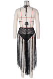 White Sexy Solid Hollowed Out Patchwork Swimwears