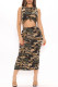 Camouflage Fashion Sexy Animal Print Print Hollowed Out O Neck Vest Dress