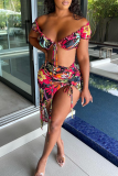 Colour Sexy Print Patchwork Swimwears