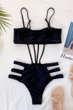 Black Fashion Sexy Hollowed Out Backless Swimwears