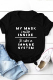 Black Fashion Casual Letter Print Basic O Neck T-Shirts