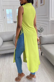 Olive Green Sexy Casual Solid Patchwork Turndown Collar Tops