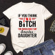 White Fashion Casual Print Basic O Neck T-Shirts