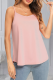 Pink Sexy Solid Patchwork Spaghetti Strap Tops