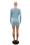 Pink Sexy Casual Solid Cardigan Vests O Neck Long Sleeve Three-piece Set