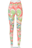 Multicolor Sexy Print Patchwork Skinny High Waist Pencil Full Print Bottoms