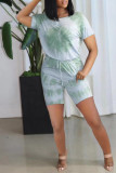 Light Purple Fashion Casual Print Basic O Neck Regular Romper