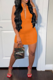 Pink Sexy Solid Patchwork Half A Turtleneck Pencil Skirt Dresses