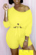 Yellow Fashion Casual Solid Bandage Two Lapel Long Sleeve Two Pieces