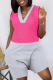 White Casual Solid Patchwork V Neck Straight Rompers