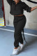 Black Fashion Casual Solid Zipper Turndown Collar Two Pieces