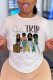 Multicolor Fashion Casual Print Basic O Neck T-Shirts