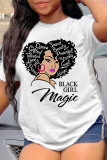Multicolor Fashion Casual Print Basic O Neck T-Shirts