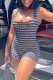 Grey Sexy Casual Print Vests U Neck Skinny Romper