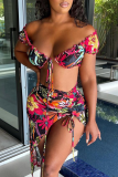 Colour Sexy Print Patchwork Swimwears