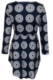 Yellow Casual Print Patchwork O Neck Straight Dresses