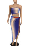 Multi-color Sexy Print Patchwork Asymmetrical Swimwears Three Pieces
