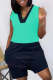 Black Casual Solid Patchwork V Neck Straight Rompers