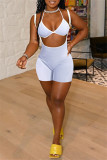 Red Fashion Sexy Solid Hollowed Out Spaghetti Strap Sleeveless Two Pieces