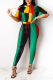 Multicolor Sportswear Striped Patchwork Hooded Collar Half Sleeve Two Pieces