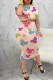 Apricot Fashion Casual Letter Print Basic O Neck Sleeveless Two Pieces