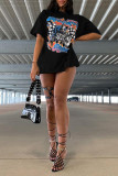 Red Fashion Casual Print Basic O Neck T-Shirts