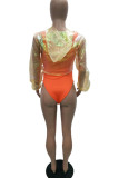 Green Sexy Solid Hollowed Out Patchwork Swimwears Two Pieces