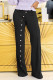Black Fashion Casual Solid Basic Regular High Waist Trousers