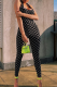Black Sexy Print Patchwork Halter Skinny Jumpsuits