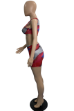 Red Sexy Print Hollowed Out Swimwears