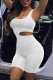 White Sexy Solid Hollowed Out Patchwork Oblique Collar Skinny Rompers