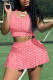 Pink Casual Solid Patchwork Spaghetti Strap Sleeveless Two Pieces