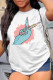 White Fashion Casual Print Basic O Neck T-Shirts